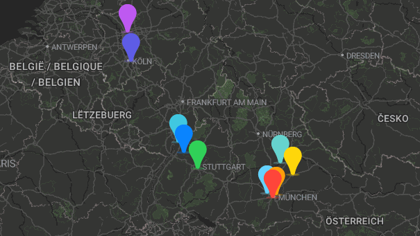 Map of company locations