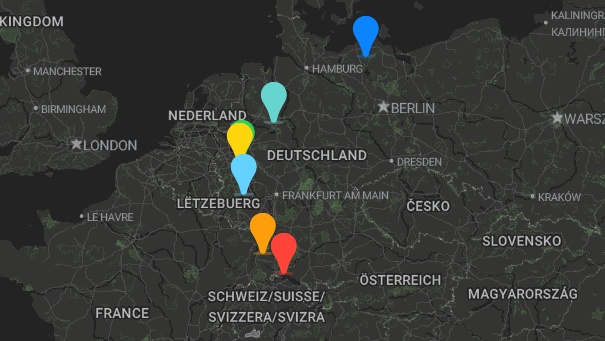 Map of company locations