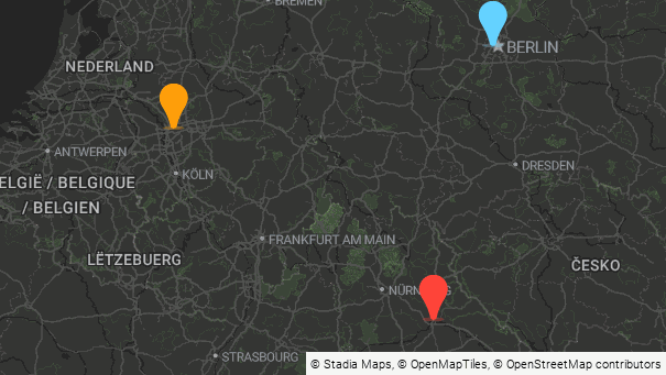 Map of company locations