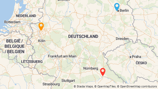 Map of company locations