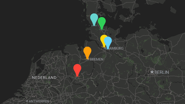 Map of company locations