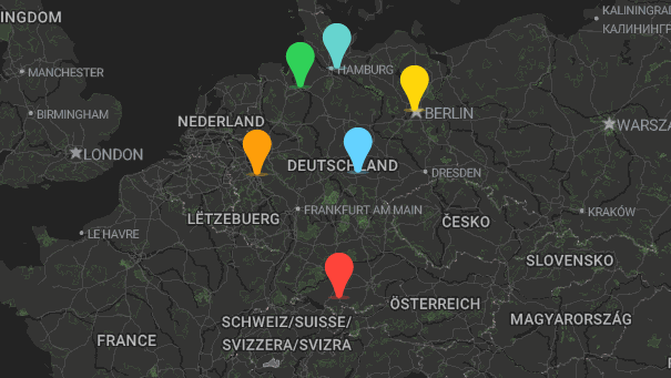Map of company locations