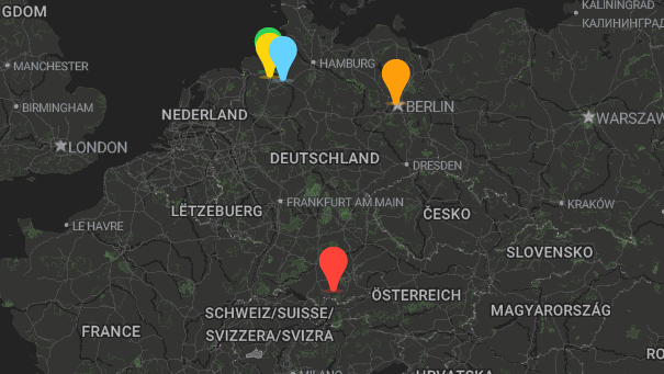 Map of company locations