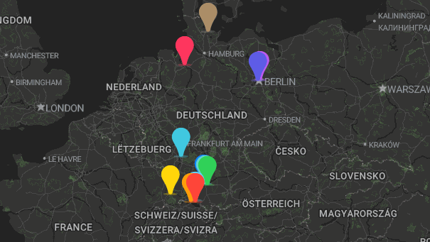 Map of company locations
