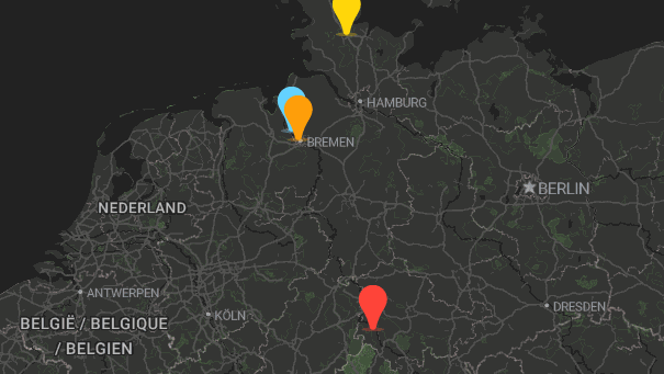 Map of company locations