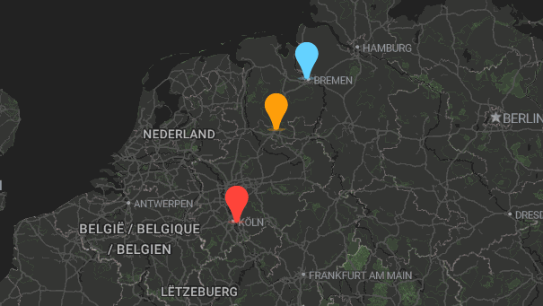Map of company locations
