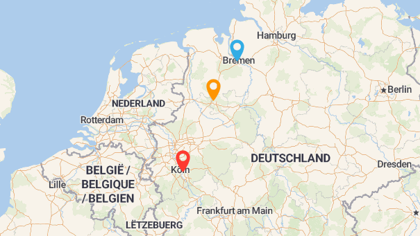 Map of company locations