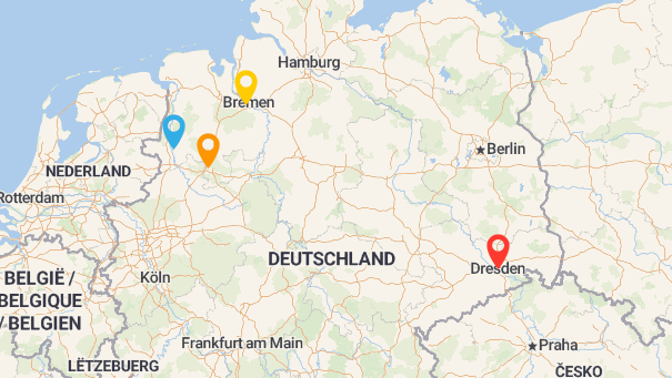 Map of company locations