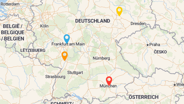 Map of company locations