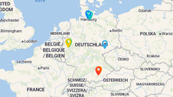 Map of company locations
