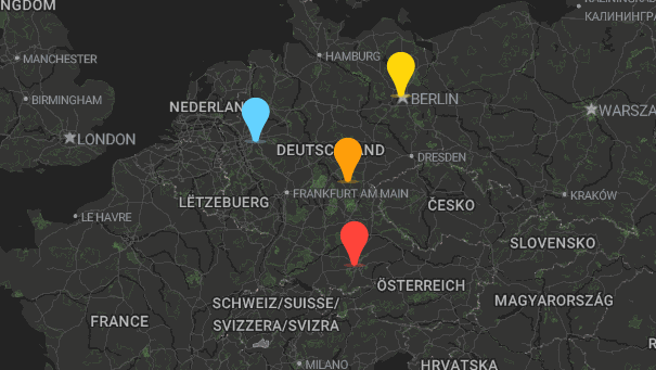 Map of company locations