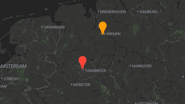 Map of company locations