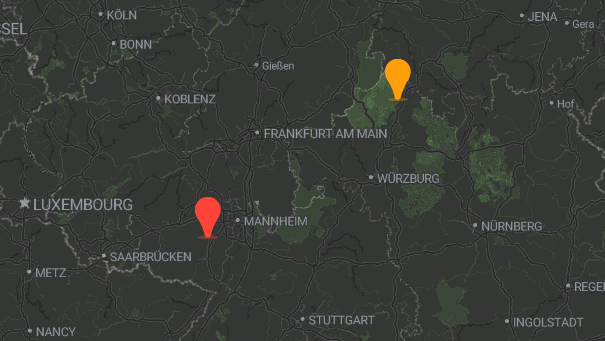Map of company locations