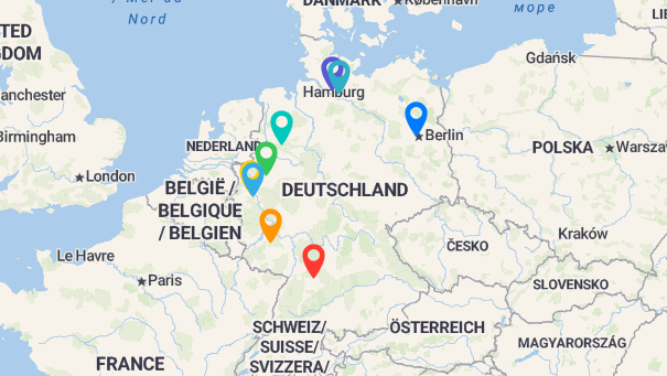 Map of company locations