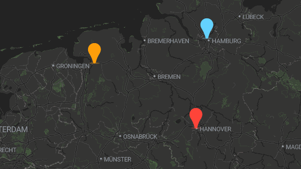 Map of company locations