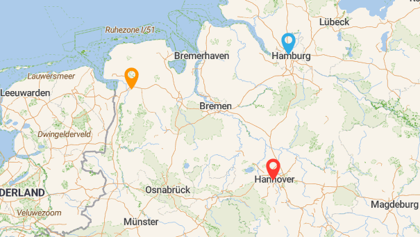 Map of company locations