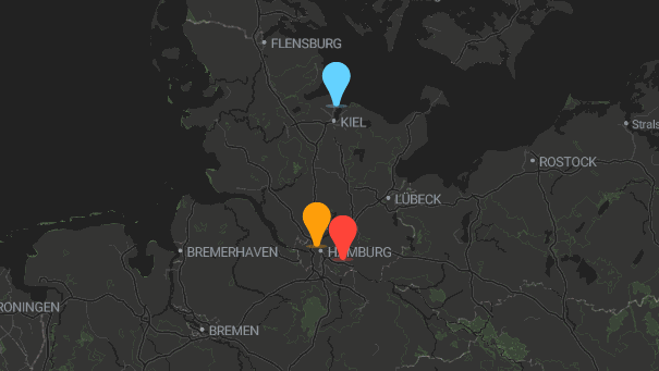 Map of company locations