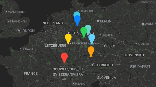 Map of company locations