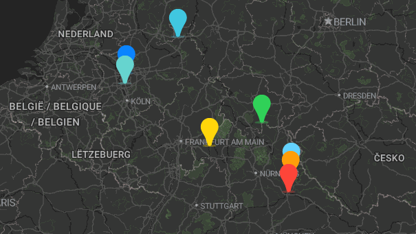 Map of company locations