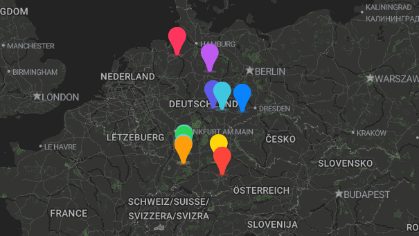 Map of company locations