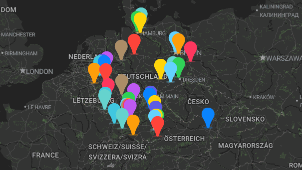 Map of company locations