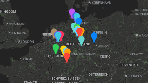 Map of company locations