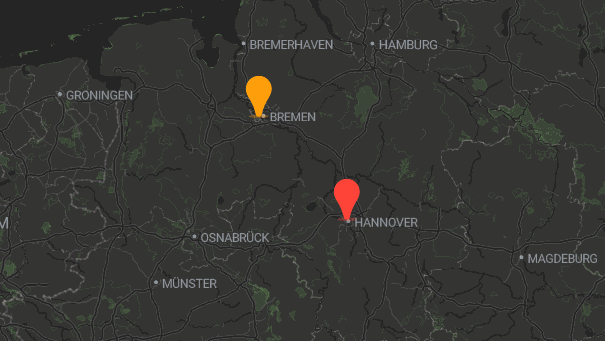 Map of company locations