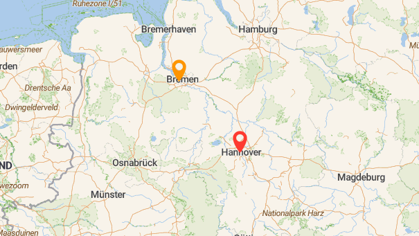 Map of company locations
