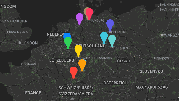 Map of company locations