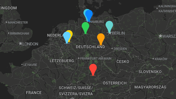 Map of company locations