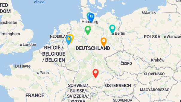 Map of company locations