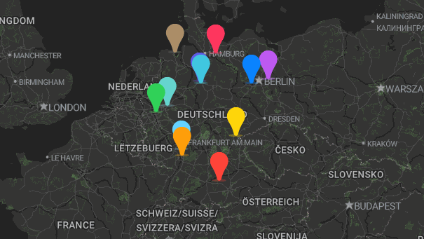 Map of company locations