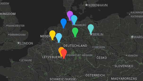 Map of company locations