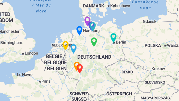 Map of company locations