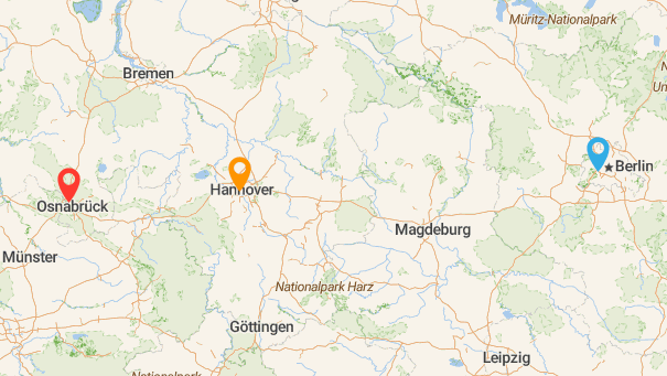 Map of company locations