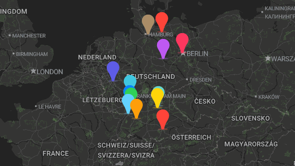 Map of company locations