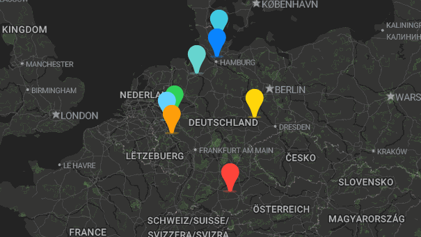 Map of company locations