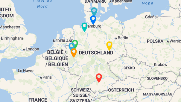 Map of company locations
