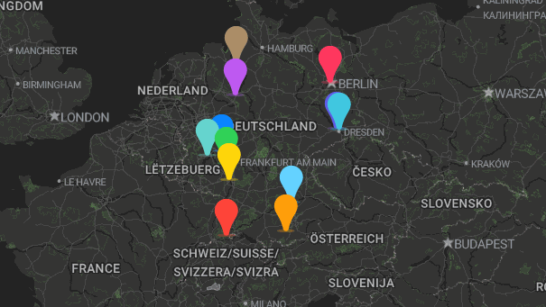 Map of company locations