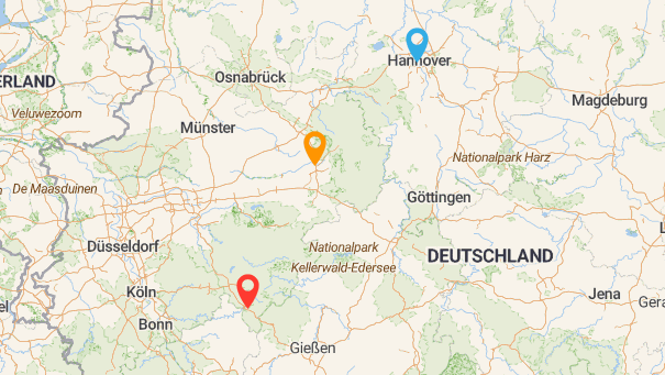 Map of company locations