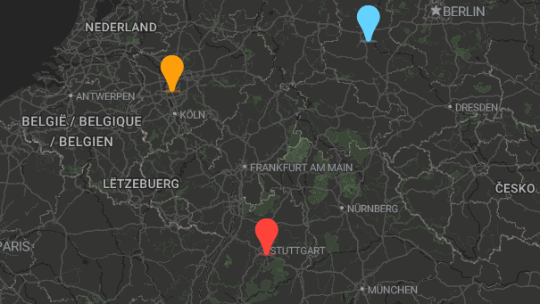 Map of company locations