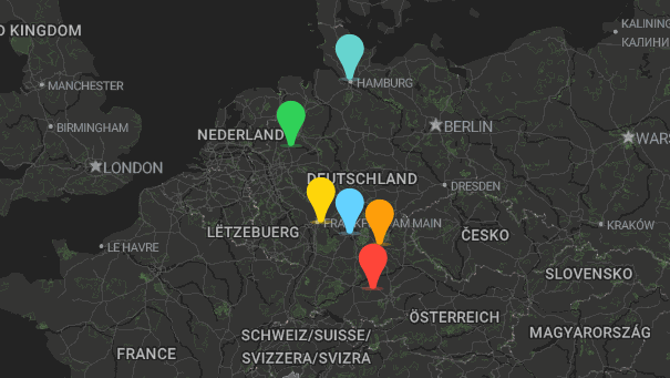 Map of company locations