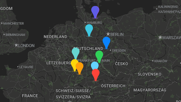 Map of company locations