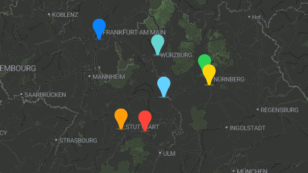 Map of company locations