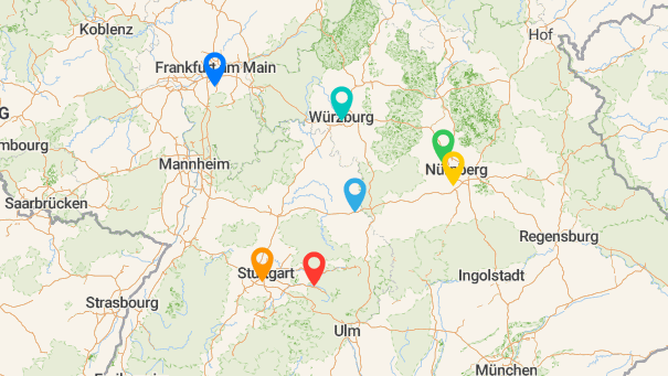 Map of company locations