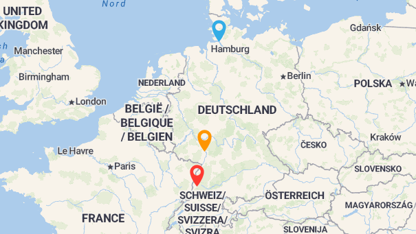 Map of company locations