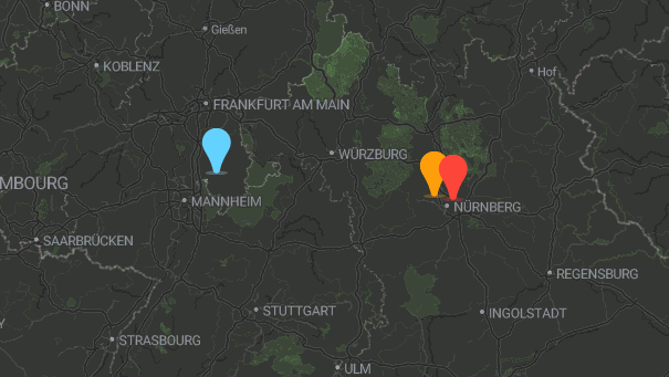 Map of company locations