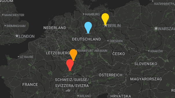Map of company locations