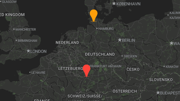 Map of company locations