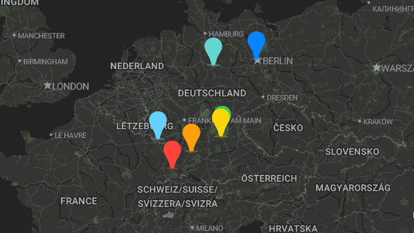 Map of company locations